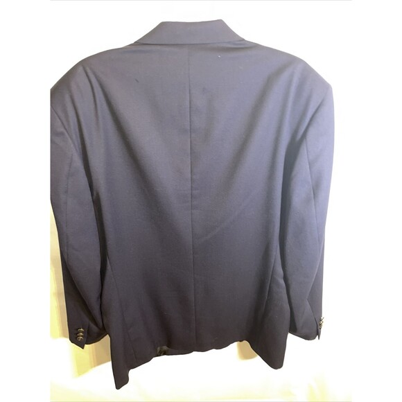 Pierre Cardin Suit Jacket Men’s Size 42L Blue 100% Worsted Wool Missing Button - Picture 8 of 12